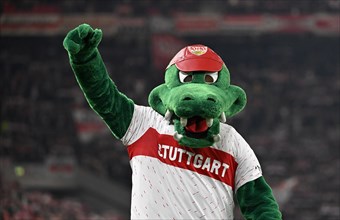 Mascot Fritzle, crocodile, VfB Stuttgart, MHPArena, MHP Arena Stuttgart, Baden-Wuerttemberg,