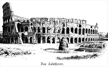 Colosseum, Rome, Italy, historical illustration around 1898, Europe