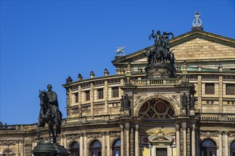 The world-famous Semper Opera House in Dresden, Saxony, Germany, Europe