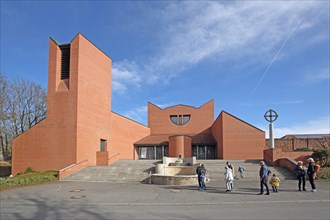 Modern St Michael's Church by architect Alexander von Branca 1987, Schwanberg Monastery, Casteller