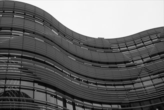 Building in the historic city centre, black and white, Duesseldorf, Germany, Europe