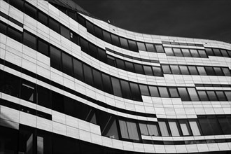 Building in the historic city centre, black and white, Duesseldorf, Germany, Europe