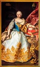 Painting showing Maria Theresa, Neo-Renaissance, Neo-Baroque interior, Miramare Castle with