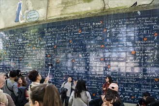 Wall of Love, Mur des Je t'Aime, Montmartre, Paris, Ile-de-France region, France, Europe