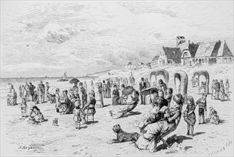 On the beach of Norderney, East Frisian island, Lower Saxony, beach life, summer, holidaymakers,