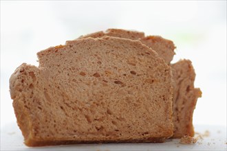 Wheat bread sliced on a board