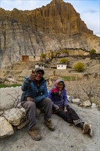 Friendly locals in the remote Tetang village, Kingdom of Mustang, Nepal, Asia