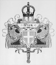 Vienna, emblem, symbol, imperial crown, eagle, sword, ornamentation, Austria, historical