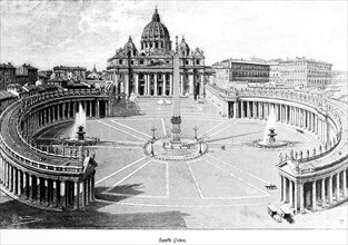 St Peter's Basilica, St Peter's Square, Vatican, Rome, architecture, symmetry, Italy, historical