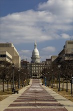 Lansing, Michigan, The Frank J. Kelley Captiol Walkway, leading to the Michigan state capitol