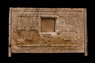 Ratchis Altar, the back is decorated with crosses and geometric motifs, 8th century, Museo