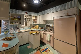 Lansing, Michigan, The Michigan History Museum. A kitchen from the 1950s is displayed