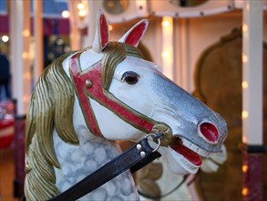 Horse figure on a historical carousel, Roermond, Netherlands