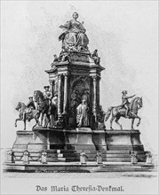 Maria Theresa Monument in Vienna, Empress, Horseman, Monument, Austria, historical illustration