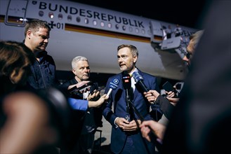 Christian Lindner (FDP), Federal Minister of Finance, gives a press statement after the G20, G7