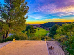 Golf du Domaine de Mainville in Sunset in Les Baux de Provence, France, Europe