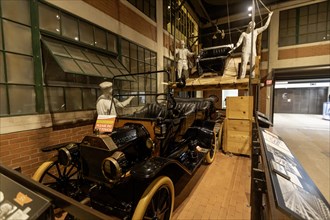 Lansing, Michigan, The Michigan History Museum. A display shows the body drop at Ford's Highland