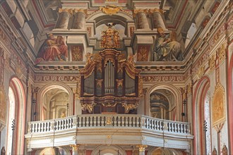 Organ and ceiling fresco by Giovanni Francesco Marchini 1729, Figures, Church Father, Church