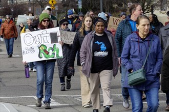 Lansing, Michigan USA, 2 March 2024, The Poor Peoples Campaign organized a march and rally at the