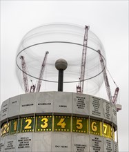 Long exposure, World Time Clock at Alexanderplatz, Berlin, Germany, Europe