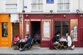 Restaurant, Montmartre, Paris, Ile-de-France region, France, Europe