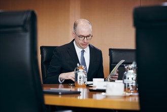 Niels Annen, Sts BMZ, recorded during a cabinet meeting at the Federal Chancellery in Berlin, 6