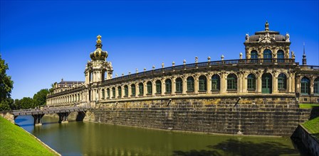 South-west side and southern corner of the Dresden Zwinger, a jewel of Saxon Baroque, in Dresden,