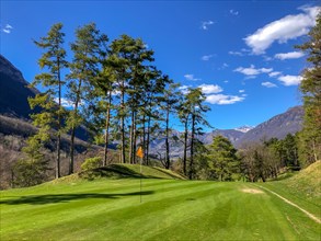 Golf Course in Menaggio in a Sunny Day in Lombardy, Italy, Europe