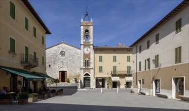 Piazza della liberta with the church of Madonna di Vitaleta, also known as Chiesa di San Francesco,
