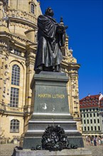 Statue of Doctor Martin Luther after Ernst Rietschel on the Neumarkt in front of the Church of Our