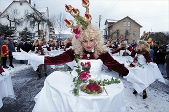 Carnival in Wasungen, Thuringia on 13.02.1999. The Wasungen carnival is known for its popular