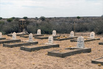 Cemetery of the German Protection Force in Namibia in Kub, Colony, German South West Africa,