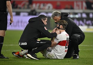 Anthony Rouault VfB Stuttgart (29) injured, broken jaw, MHPArena, club doctor Dr Dr Heiko Striegel