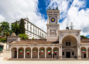 Clock tower of the Loggia di San Giovanni in Piazza della Liberta, Udine, most important historical