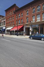 Architecture, buildings, stores on Brock Street, Kingston, Province of Ontario, Canada, North