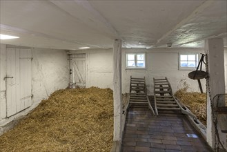 Former cattle shed in a historic farmhouse from the 19th century, Schwerin-Muess Open-Air Museum of