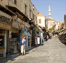 Soktratous street shops, Rhodes town, Greece, Europe