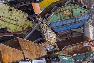Recycling of iron and other metal, symbolic photo, scrap metal trade in Mannheim,