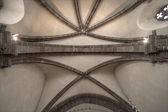 Early Gothic ribbed vault in St Clare's Church, Koenigstrasse 66, Nuremberg, Middle Franconia,