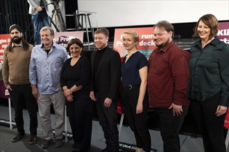 Martin Schirdewan, top candidate for the European elections (Die LINKE), poses with the candidates