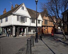 Curson Lodge, medieval inn, Tudor buildings, Silent Street, Ipswich, Suffolk, England, United