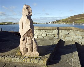 Rock sculpture, Scalloway, Shetland Islands, Scotland, United Kingdom, Europe