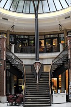 Staircase in a luxury shopping centre with natural skylight, Hamburg, Hanseatic City of Hamburg,