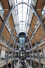 Europa Passage, Ballindamm, Modern shopping centre with glass roof that creates an open and