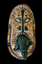 Ritual mask, tribute to the art of the Aborigines, mosaic school producing mosaic masters,