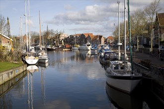Boats in old harbour, Enkhuizen, Netherlands