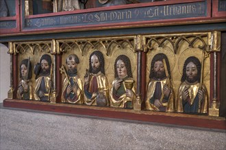 Predella, altarpiece with Christ and his six apostles, St Clare's Church, Koenigstrasse 66,