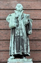 Detailed view of the Martin Luther statue with visible patina, Hamburg, Hanseatic City of Hamburg,
