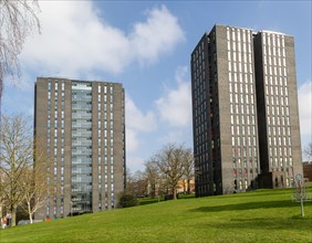 High rise tower blocks student accommodation, South Towers, University of Essex, Colchester, Essex,