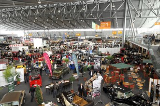 RETRO CLASSICS 2010, Stuttgart Messe, View of a busy exhibition centre with a large number of